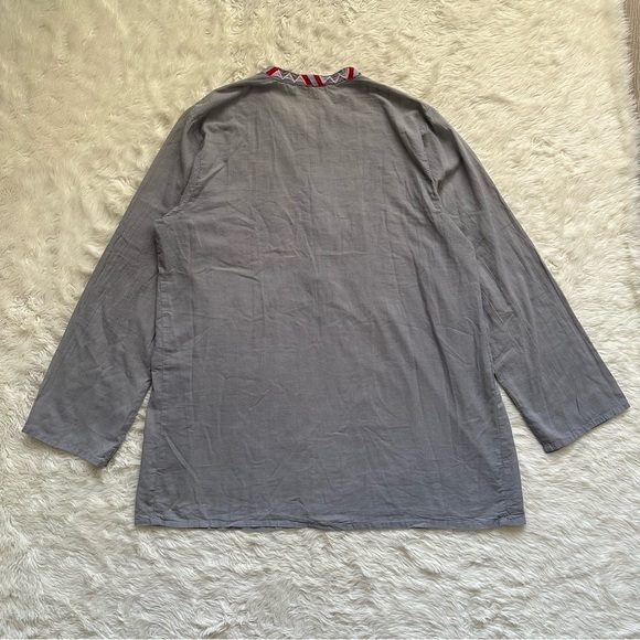 Johnny Was Top Embroidered Floral Tunic Long Sleeve Lightweight Gray L - Picture 3 of 12